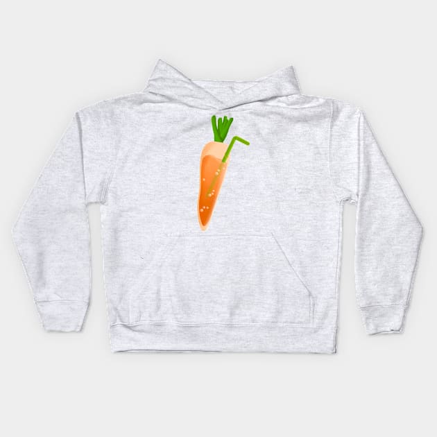 Healthy Carrot Juice Kids Hoodie by Kimprut